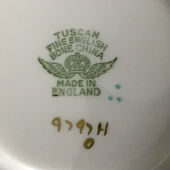 Vintage Tuscan Tea Cup and Saucer Fine English Bone China Pink Gold Turquoise - Picture 8 of 8